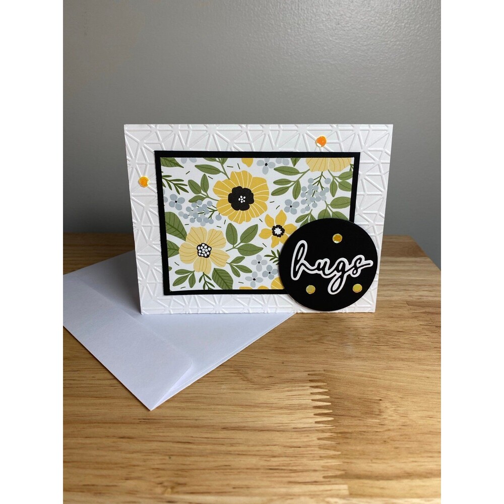 Flower Hugs Greeting Card – Handmade A2 Card – All Occasion Sympathy Blank Card